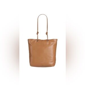 NWT Gianni Chiarini Designer Camel Brown Leather Adjustable Handle Tote Bag